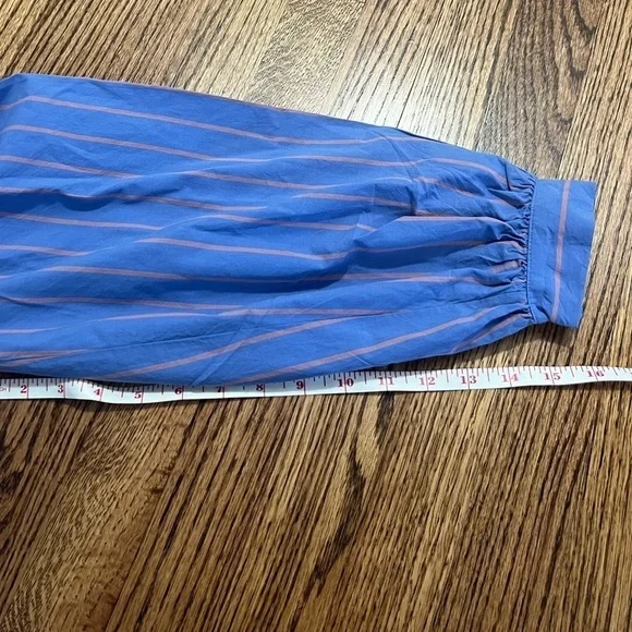 Rails | Blue Button Down Puff Sleeve Janae in Lima Stripe Sz M - Picture 10 of 12